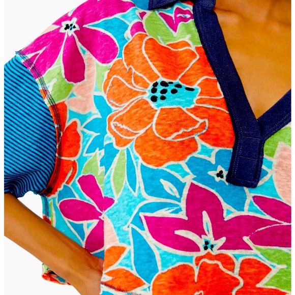 NWT Free People On A Boat Boxy Crop Polo Top Size Small - Picture 3 of 7